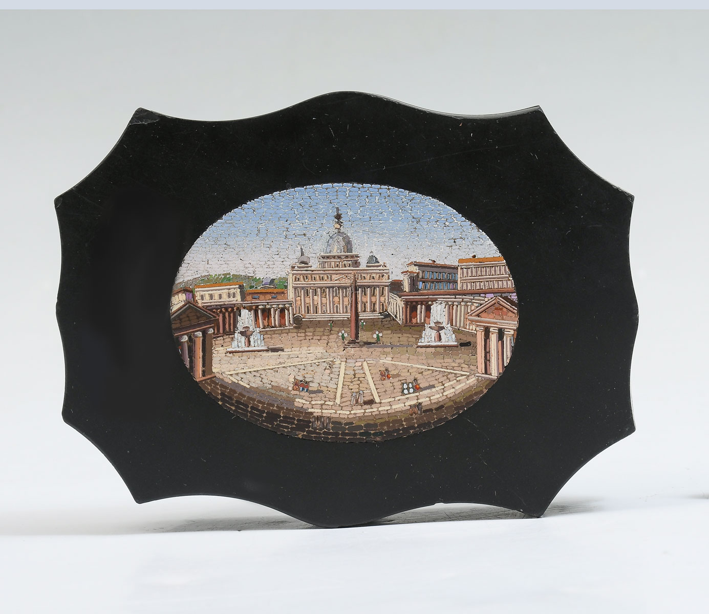 Appraisal: VATICAN CITY MICRO MOSAIC PAPERWEIGHT '' wide by '' tall