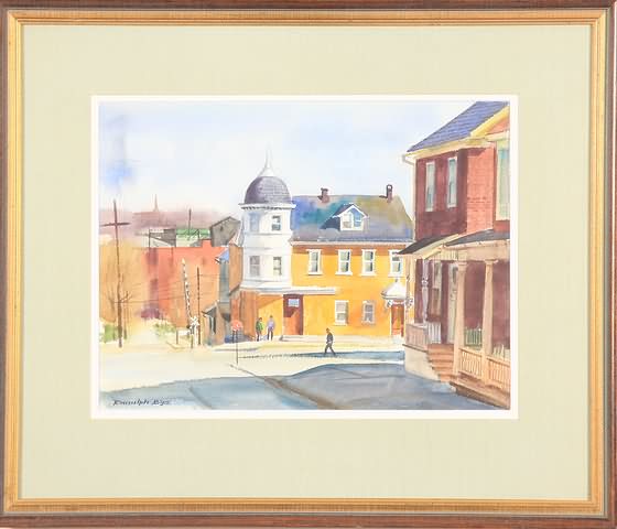 Appraisal: Corner of Polk and East th Street Bethlehem Pennsylvania watercolor