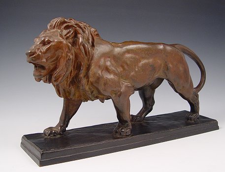 Appraisal: PATINATED BRONZE LION AFTER BARYE Cast by The Henry Bonnard-Bronze