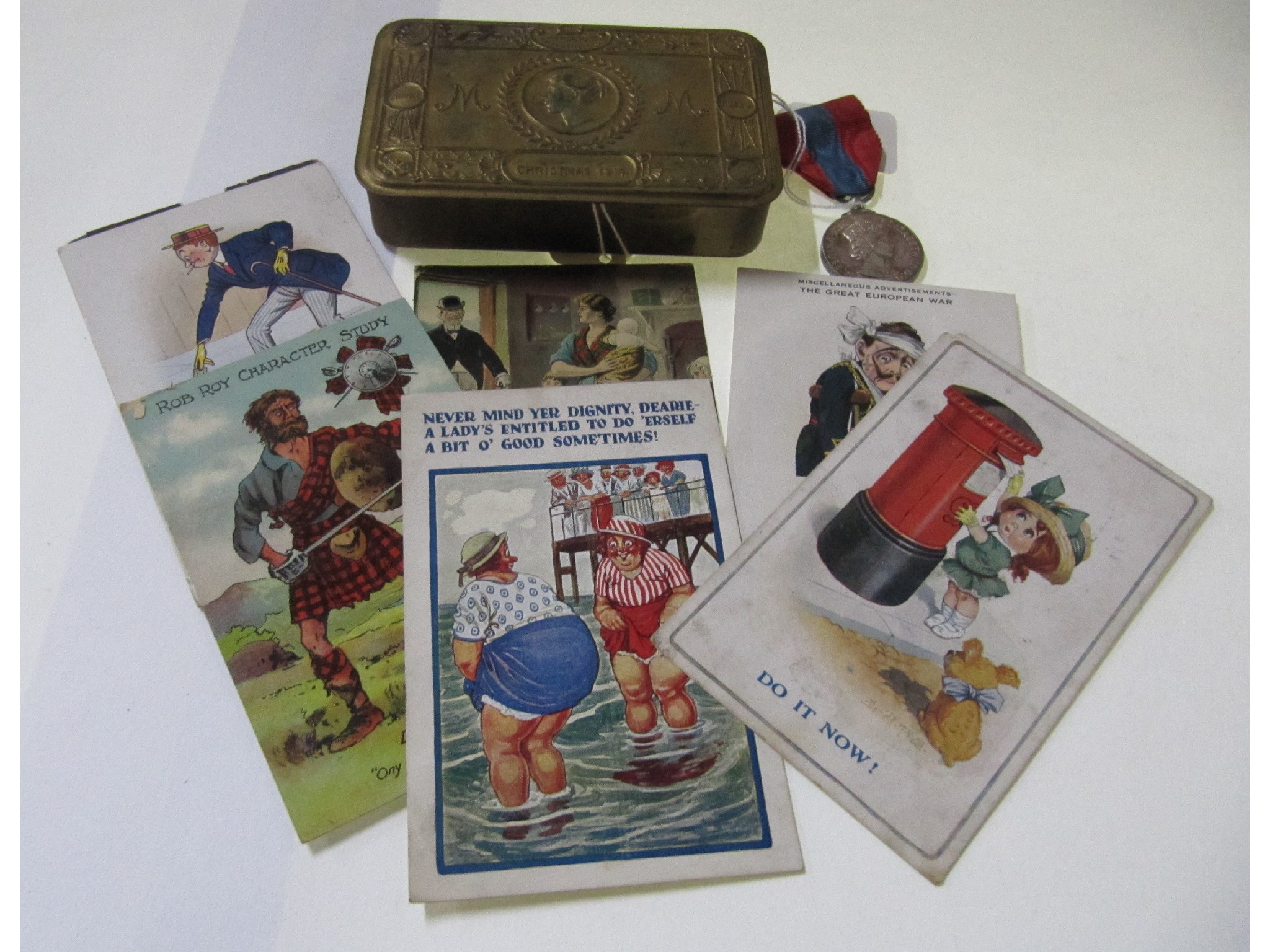 Appraisal: A lot comprising an Imperial Service medal a Xmas box