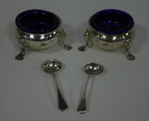 Appraisal: A pair of George II silver salts possibly Edward Wakelin