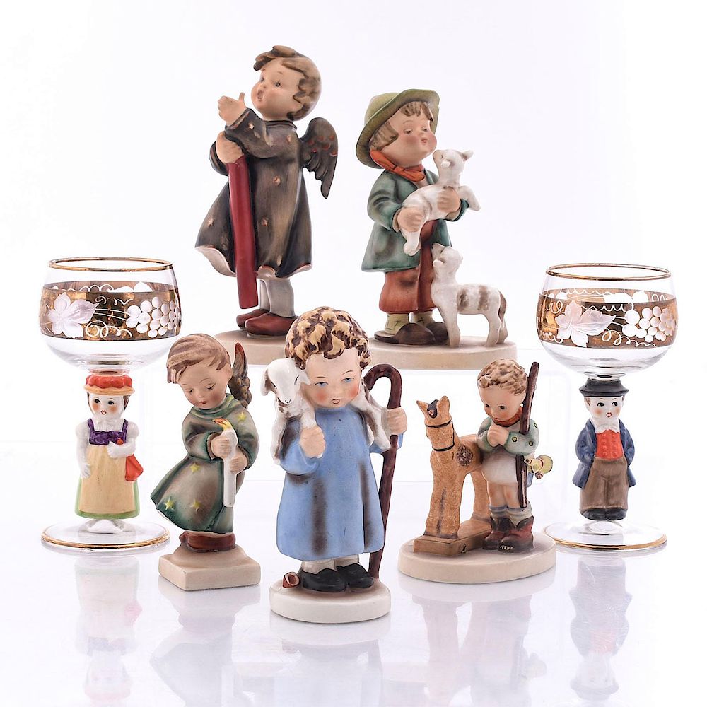 Appraisal: ASSORTED HUMMEL FIGURINES Young children Hummel hand painted Little boy