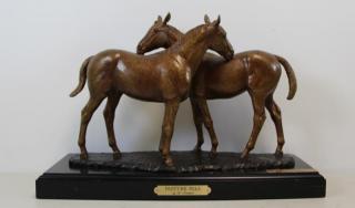 Appraisal: NEWMARK Marilyn Bronze Sculpture Pasture Pals Bronze with brown patina