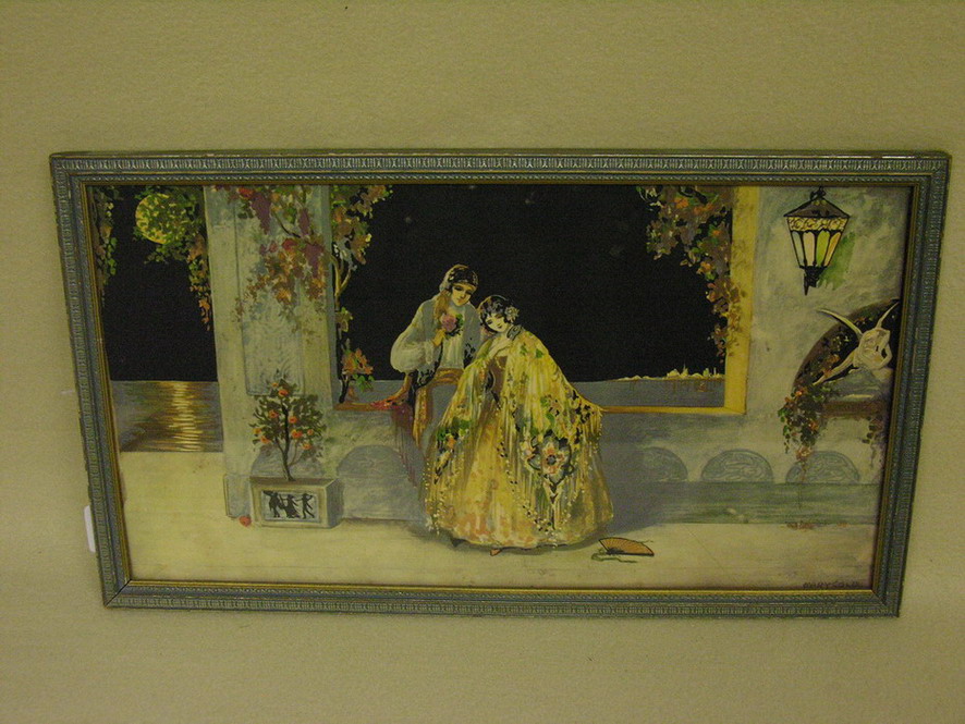 Appraisal: MARY GOLD ART DECO PRINT Original frame Size by