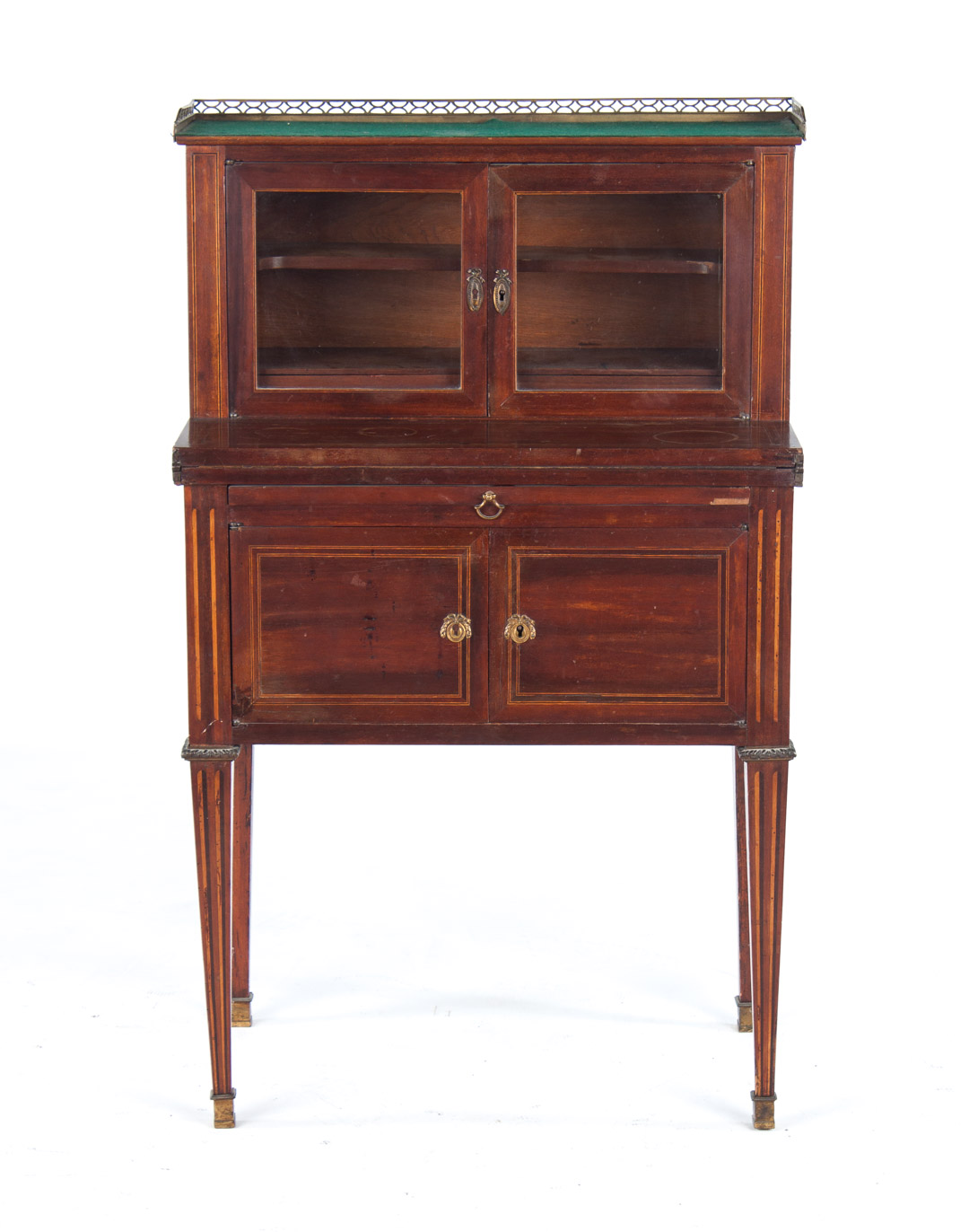 Appraisal: Louis XVI style bonheur du jour th century flat top