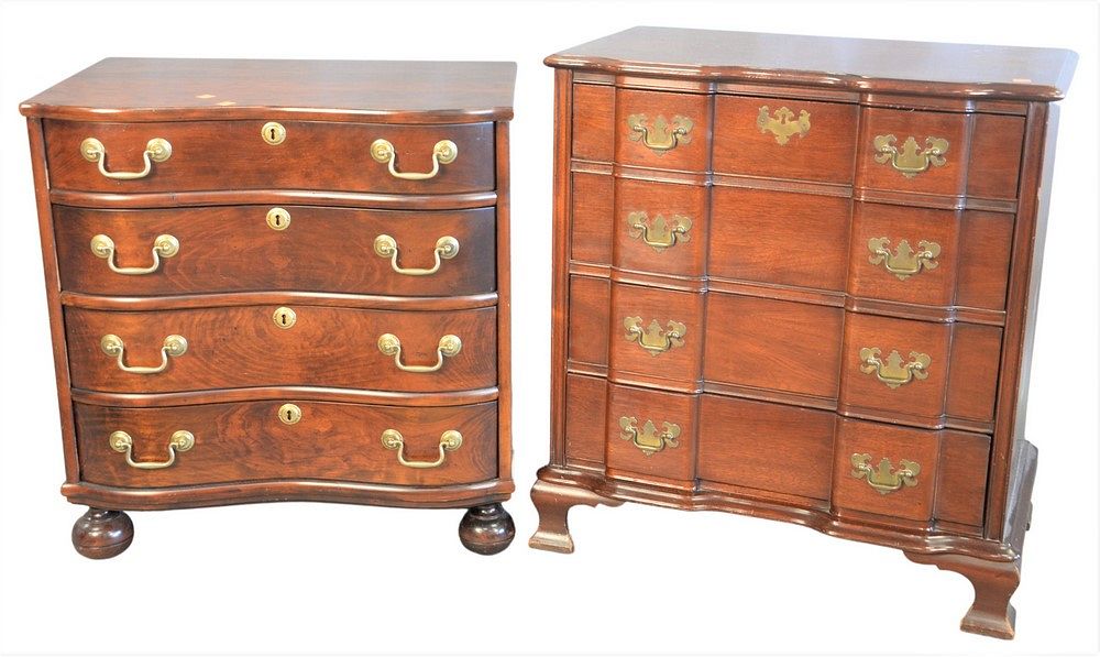 Appraisal: Two Mahogany Chests to include a reverse serpentine four drawer