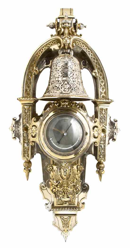 Appraisal: A French Silvered Bronze Barometer Reaumur in a cartel case