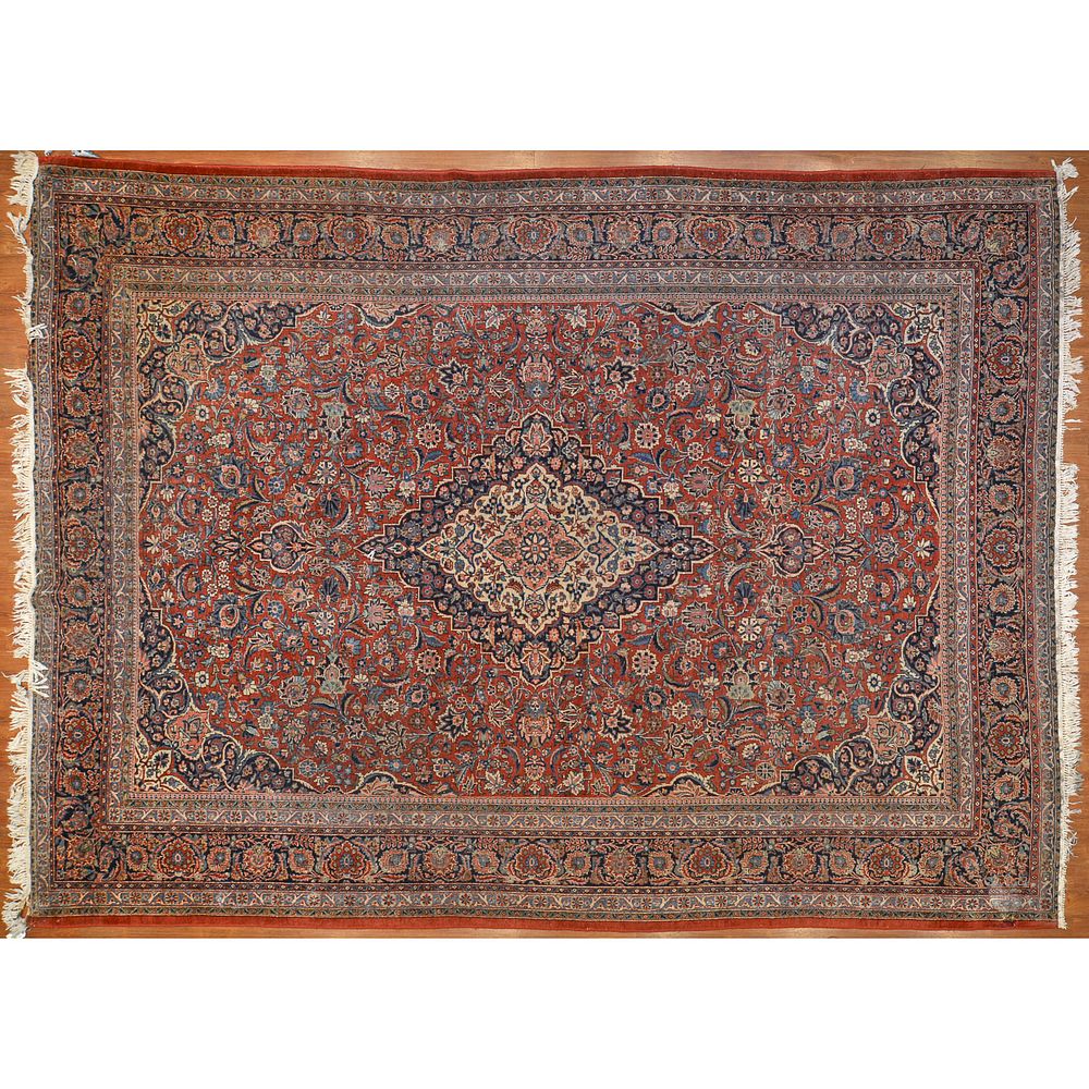 Appraisal: Semi-Antique Keshan Carpet Persia x Second quarter- th century hand-knotted