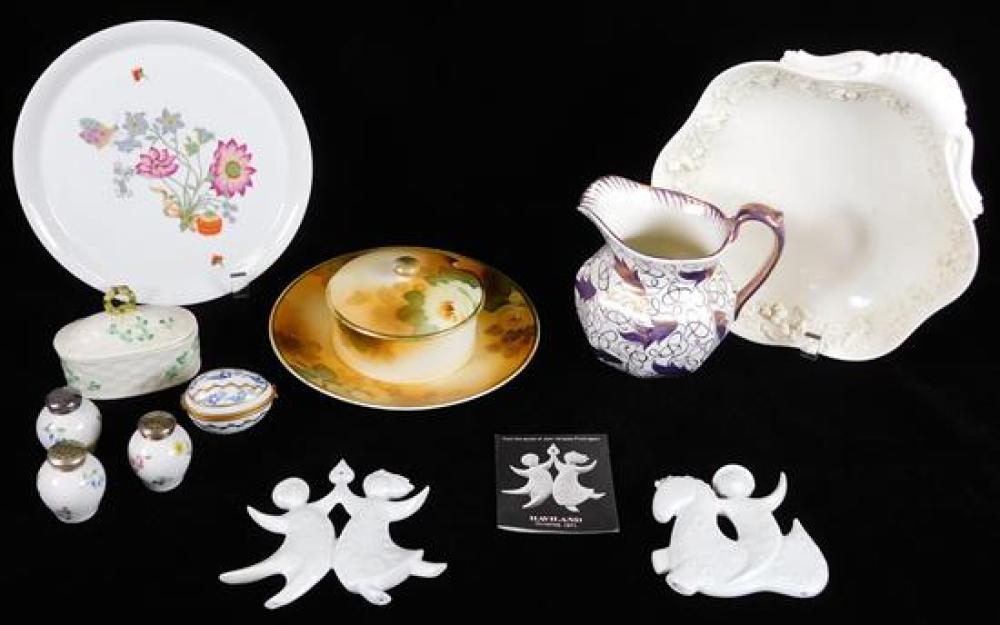 Appraisal: Porcelain tableware and other accessories eleven pieces Wedgwood luster pitcher