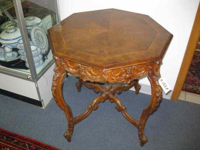 Appraisal: Italian Carved Table octagon top fine