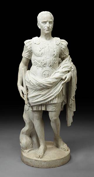 Appraisal: An Italian carved marble figure of a Roman emperor The