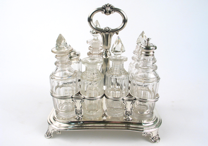 Appraisal: ENGLISH EARLY VICTORIAN STERLING HALLMARKED -BOTTLE CASTOR SET London -