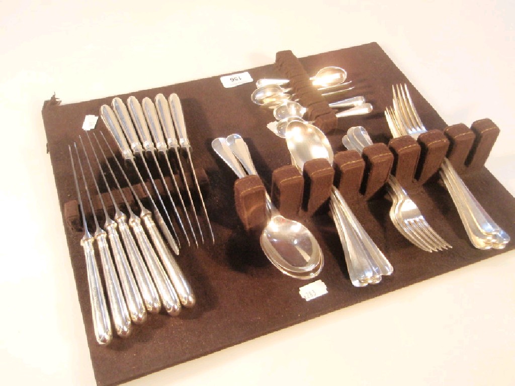 Appraisal: A suite of silver rat tail pattern flatware makers Mapin