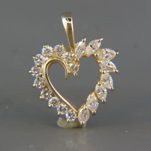 Appraisal: Diamond Heart Pendant round and marquise diamond totaling crat in