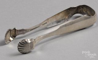 Appraisal: Baltimore silver sugar tongs ca bearing the touch of R