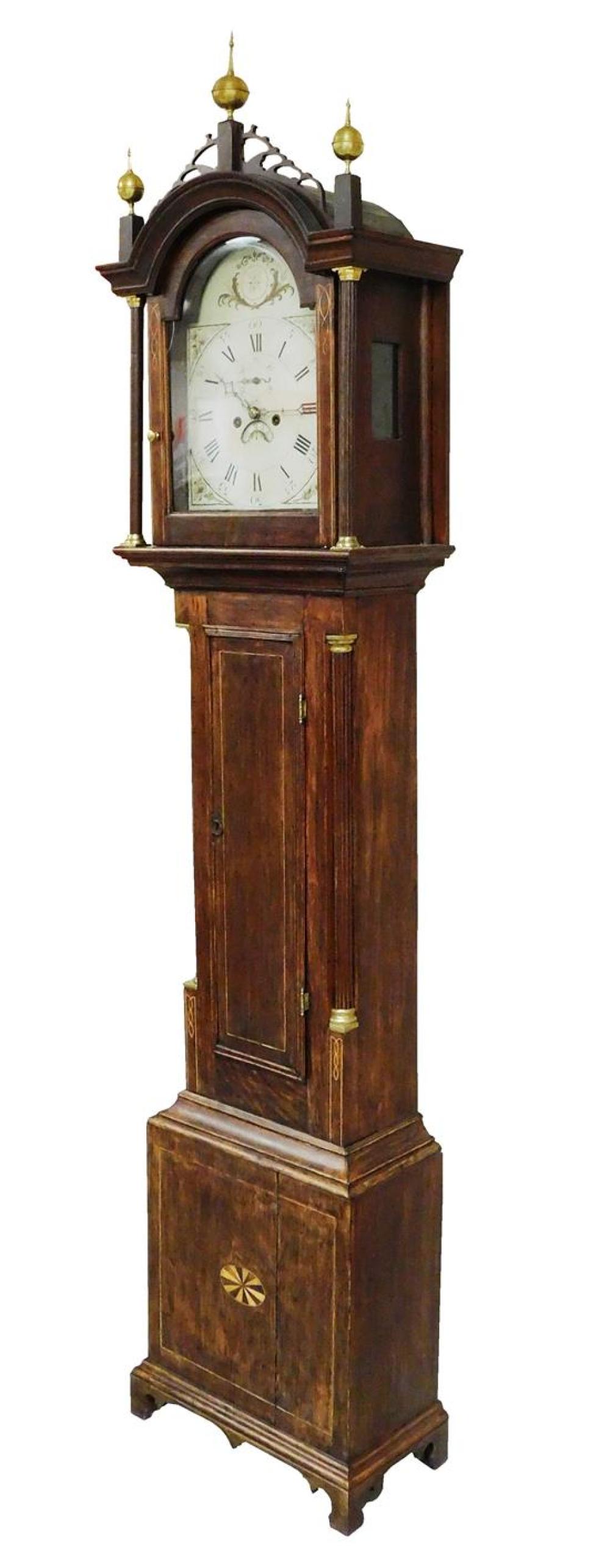 Appraisal: CLOCK Tall clock attributed maker Ivory Hall of Concord New