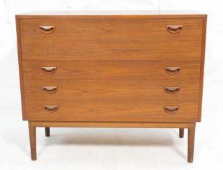 Appraisal: Danish Modern Teak Bachelors Chest Dresser Vanity Danish Modern Teak