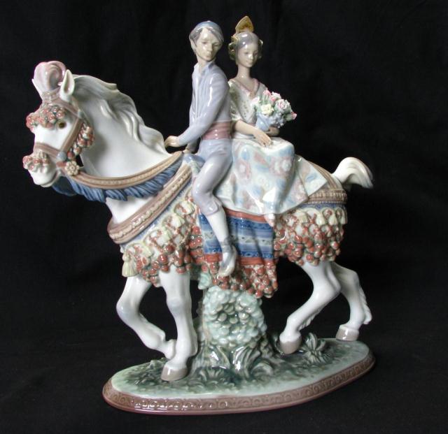 Appraisal: Lladro ''Valencian Couple on Horse'' Limited Edition issue year retire