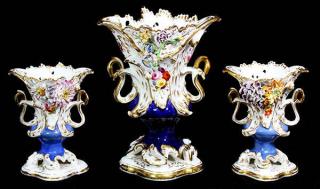 Appraisal: lot of Continental porcelain group each of urn form with