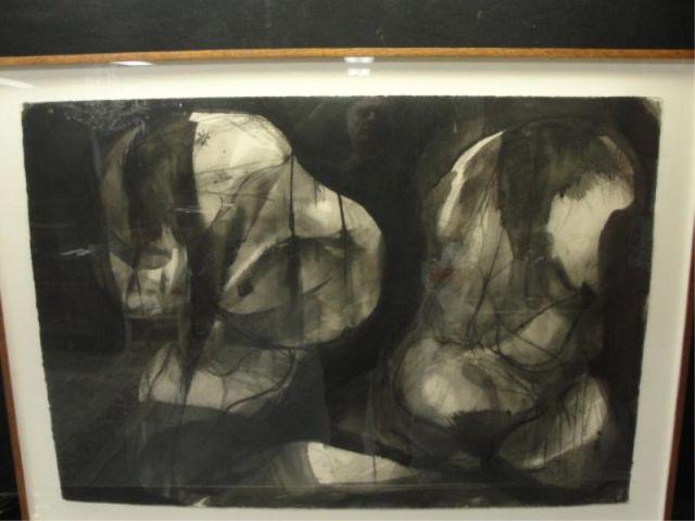 Appraisal: LEBRUN Rico Ink Wash Signed Dated Two figures for the