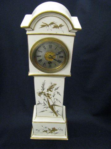 Appraisal: Fine English Porcelain Cased Clock grandfather style case with elaborate