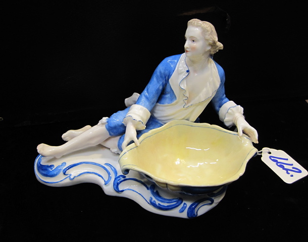 Appraisal: MEISSEN GERMAN PORCELAIN FIGURAL BOWL Barefoot man in th century