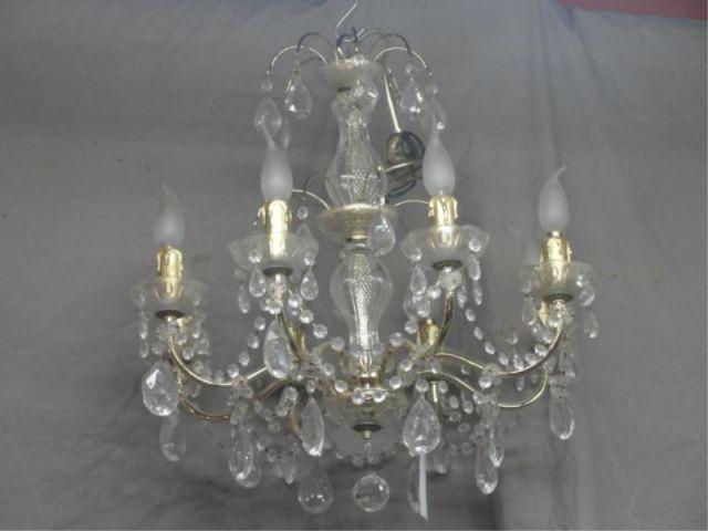 Appraisal: Cut Crystal and Gilt Metal Chandelier From a Westchester estate