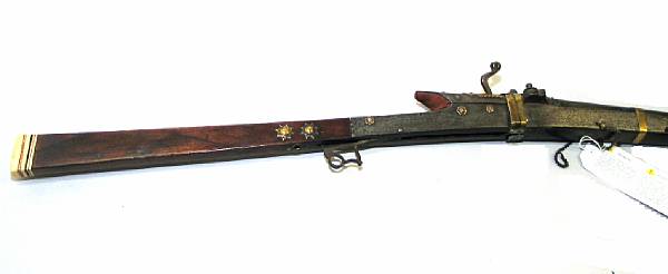 Appraisal: An Indian matchlock torador rifle th early th century Tapered