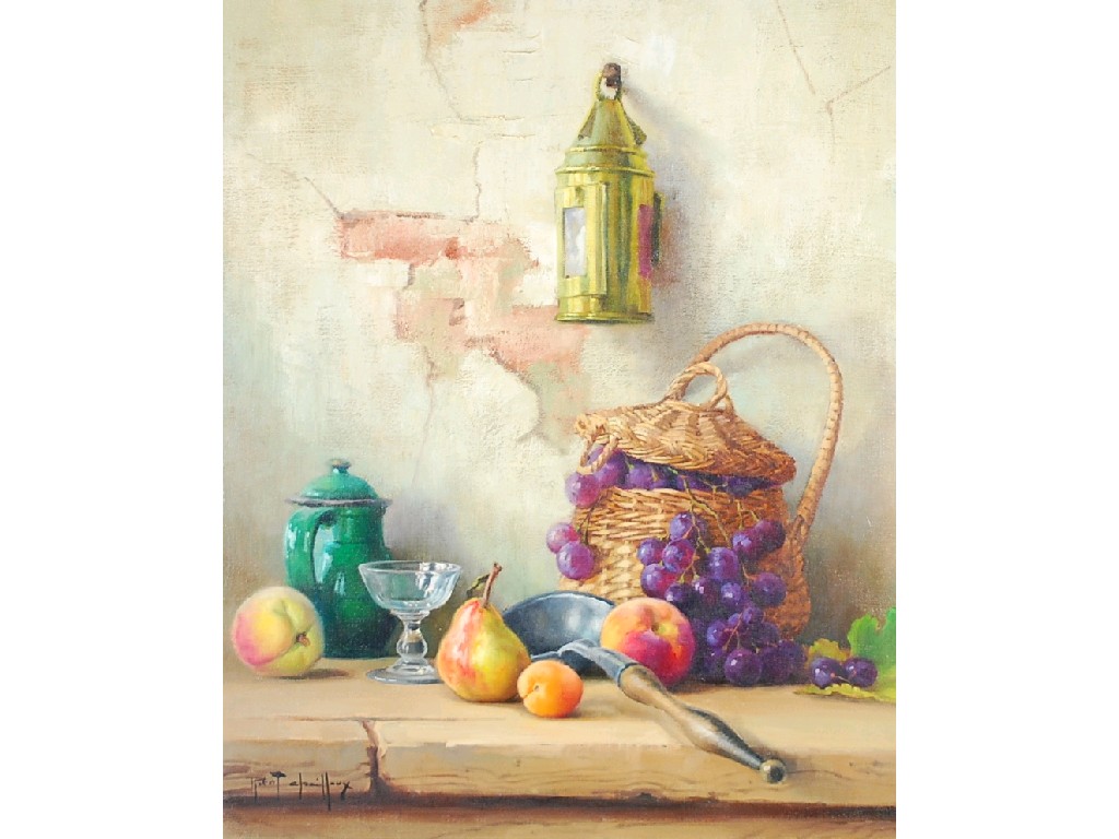 Appraisal: ROBERT CHAILLOUX OIL PAINTING ON CANVAS Still life with fruit