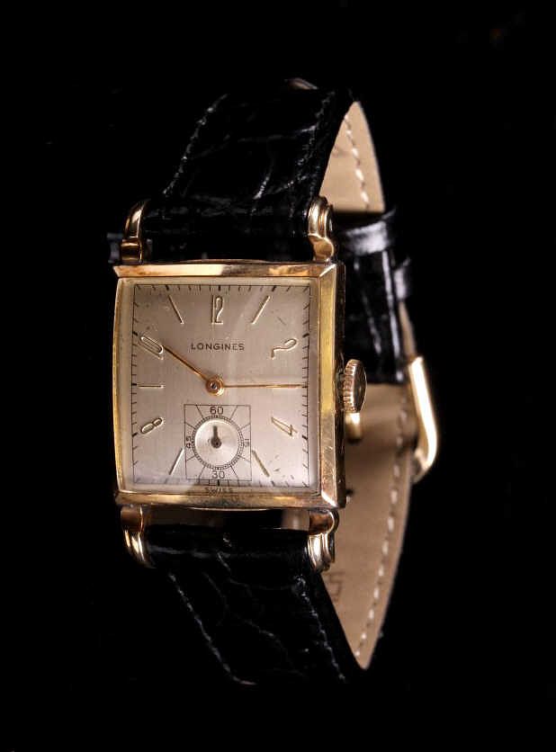 Appraisal: Rare Longines Square Tank K GF Watch c The lot