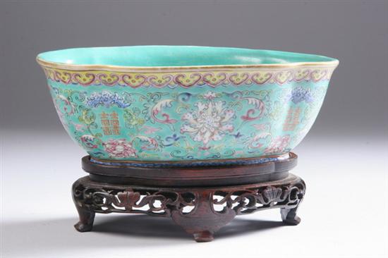 Appraisal: CHINESE FAMILLE ROSE PORCELAIN BOWL Daoguang iron red seal mark