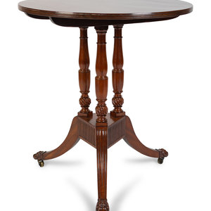 Appraisal: A Federal Carved Mahogany Tilt-Top Tea TableCirca - Height x