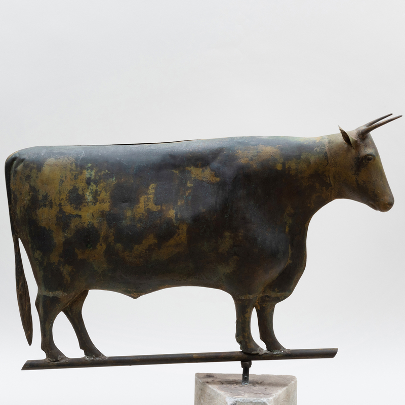 Appraisal: American Gilt Copper Bull Weathervane x in Condition Minor seam