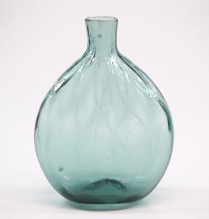 Appraisal: Pattern An early th century pattern-molded spirits flask Light Aquamarine