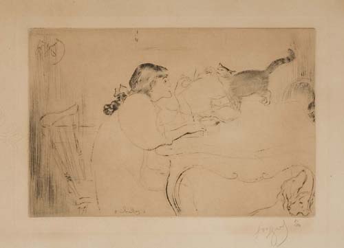 Appraisal: LOUIS LEGRAND Chattes Drypoint x mm x inches wide margins