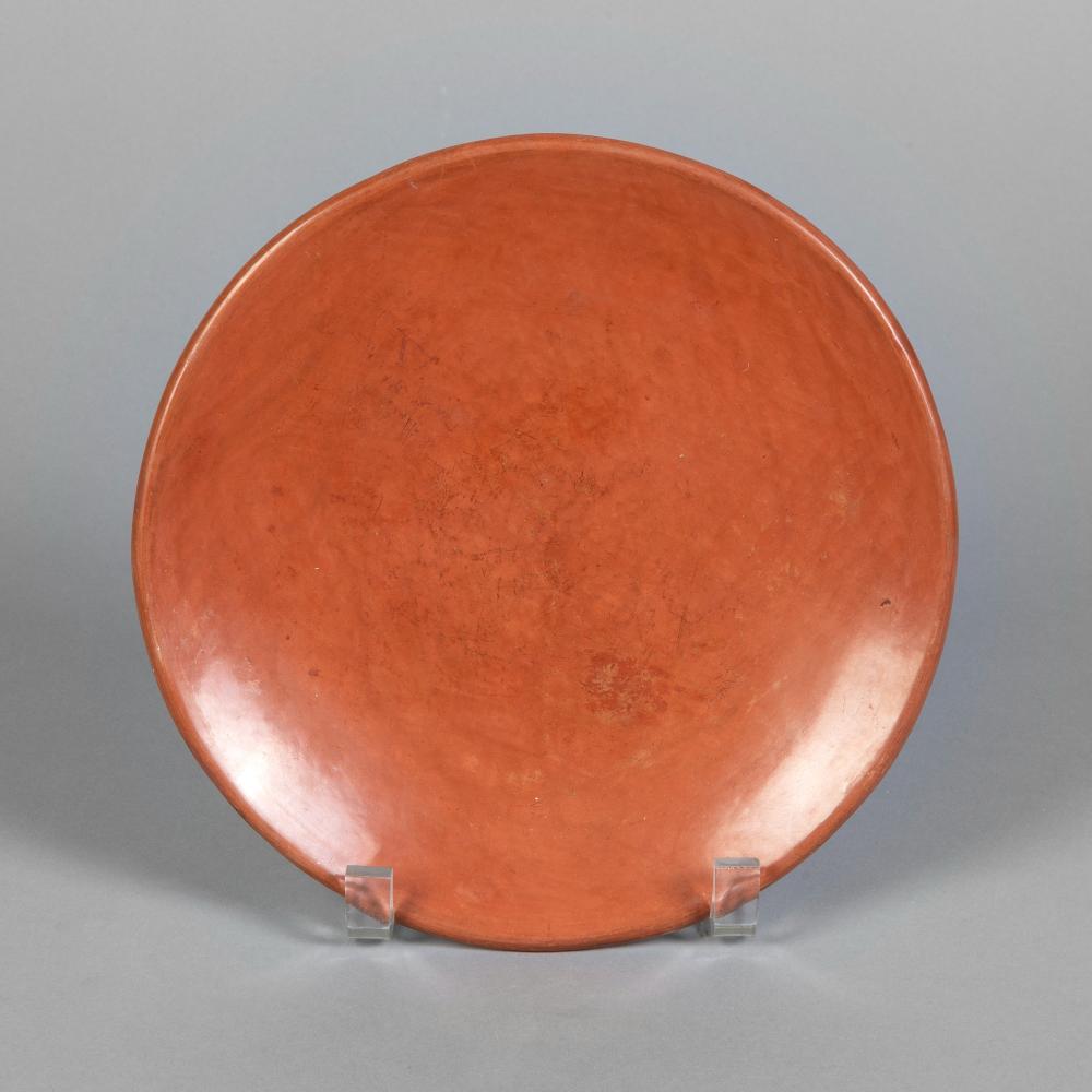 Appraisal: MARIA MARTINEZ REDWARE PLATE CA Maria Martinez San Ildefonso -