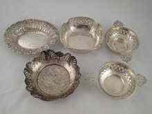 Appraisal: Five various hallmarked silver bonbon dishes