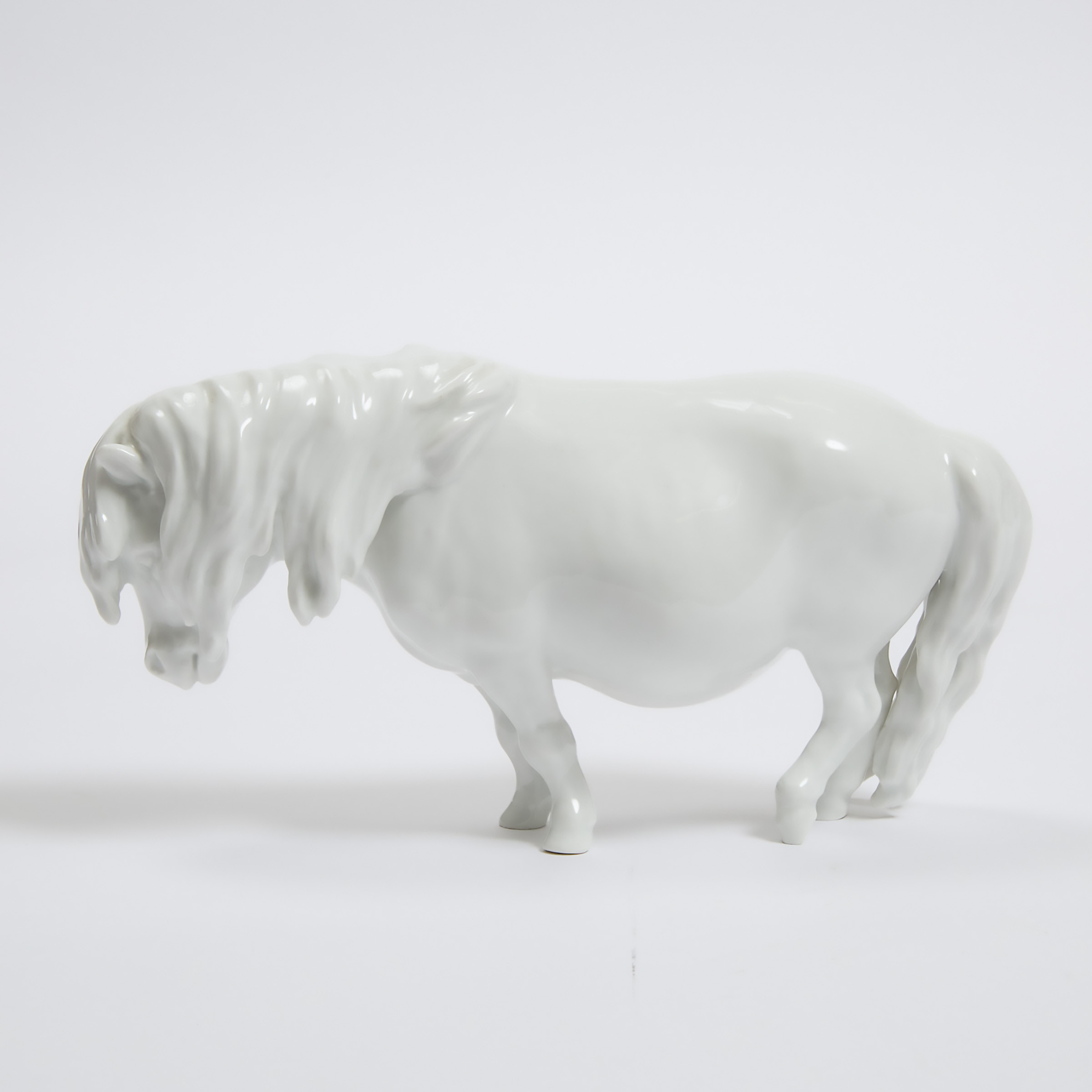 Appraisal: Meissen White Glazed Model of a Shetland Pony th century