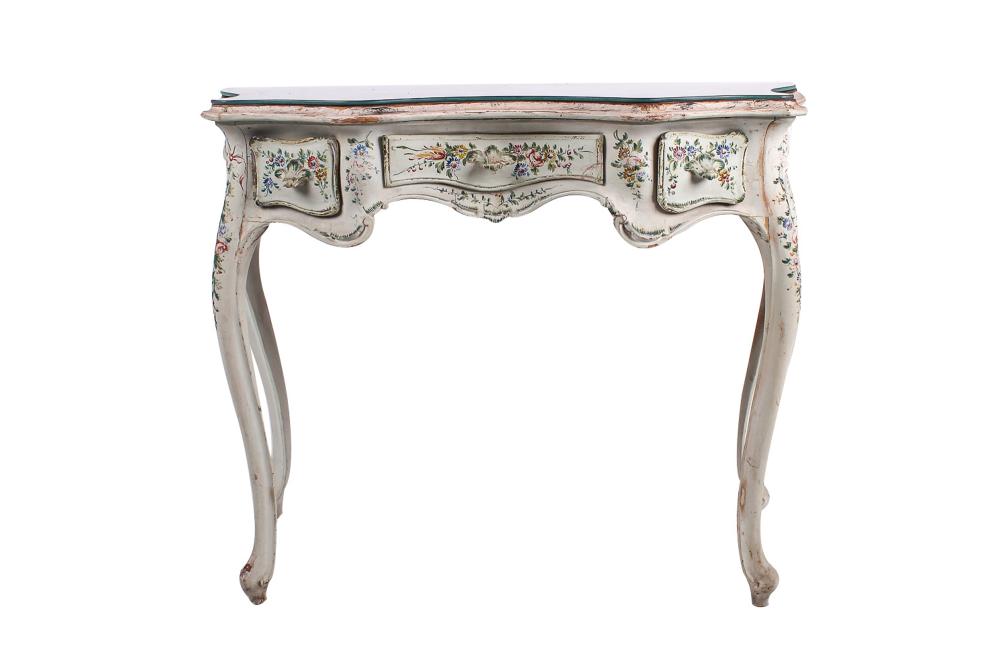 Appraisal: VENETIAN ROCOCO STYLE PAINTED CONSOLE TABLElate th early th century