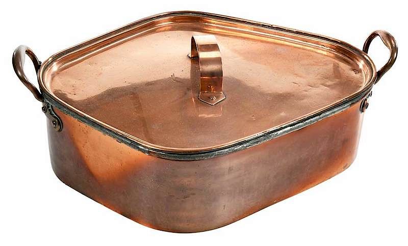 Appraisal: Irish Copper Lidded Turbot Pan early th century diamond shaped