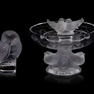 Appraisal: Three Lalique Table Articles Second Half th Century comprising a