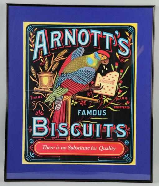 Appraisal: Cardboard Arnott's Biscuits Sign Description Australian Custom mat and frame