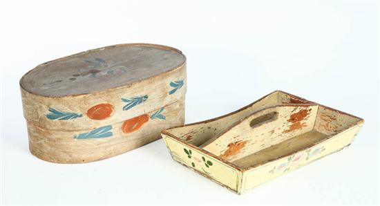 Appraisal: DECORATED KNIFE CARRIER AND BRIDE'S BOX Vermont nd half- th