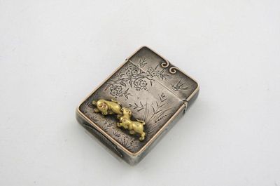 Appraisal: A late-Victorian silver and mixed metals vesta case in the