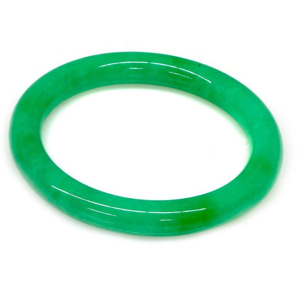 Appraisal: Jade bangle bracelet mm with inner diameter in not tested