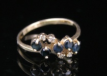 Appraisal: Ladies' Sapphire Diamond Ring A k yellow gold ring set