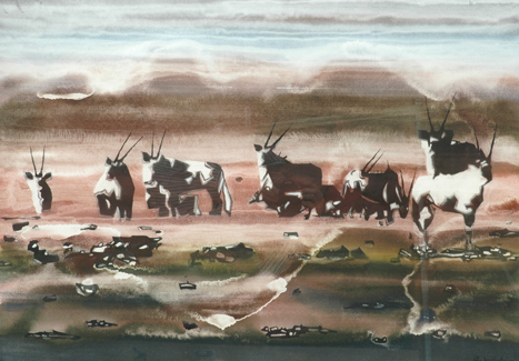 Appraisal: Gordon Vorster South African - Elands watercolour signed 'Gordon Vorster'