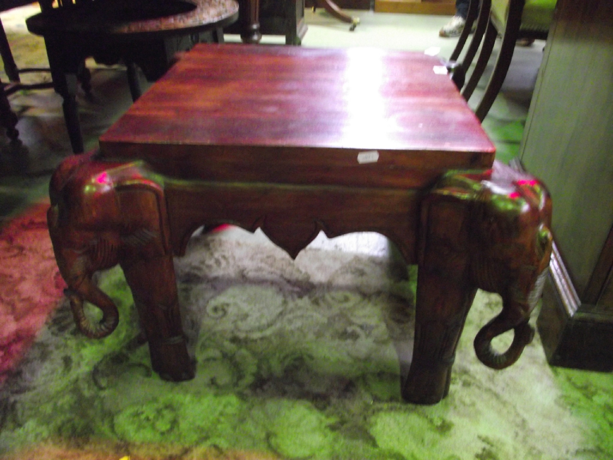 Appraisal: A contemporary Eastern hardwood occasional table the square top raised