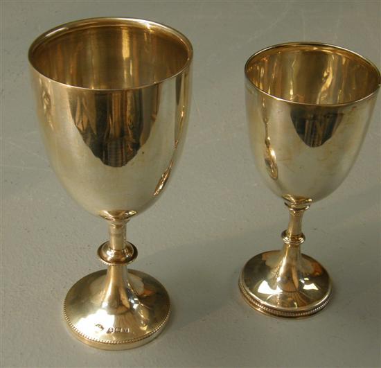 Appraisal: Victorian silver goblet Sheffield high and another similar Birmingham high