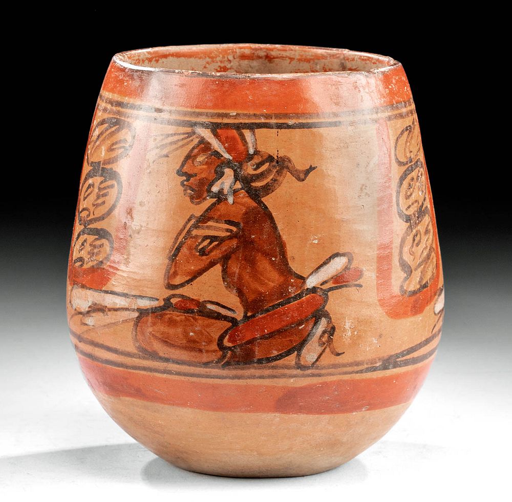 Appraisal: Maya Polychrome Jar w Dignitaries ex-Arte Primitivo Originally Listed At